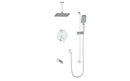 Vogt Lusten Trim for 3-Way Thermostatic Shower Kit with 6" Ceiling Arm in Chrome/Glossy White - TM.LN.320.316