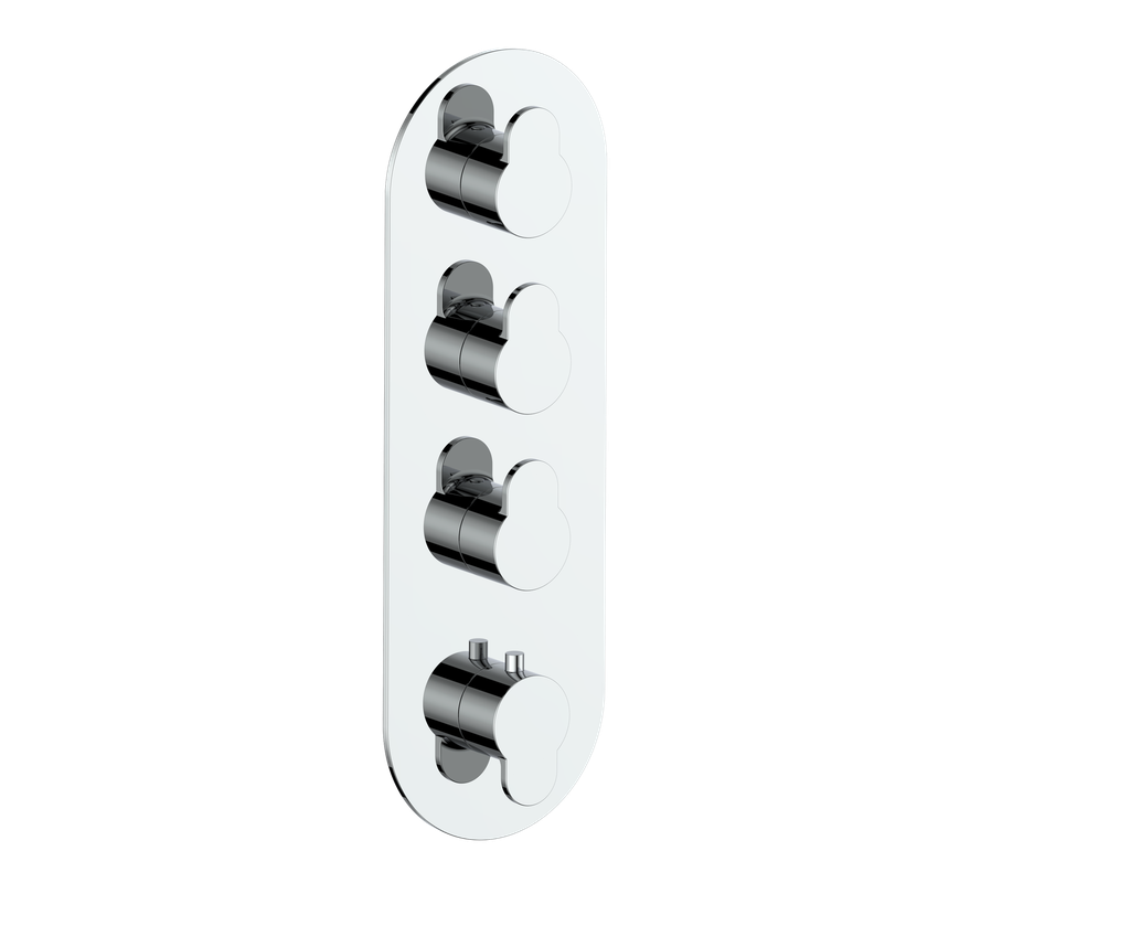 Vogt Lusten Trim for 3/4" High-Flow Thermostatic Valve with 3 Volume Controls in Polished Chrome - TM.LN.350