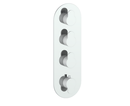 Vogt Lusten Trim for 3/4" High-Flow Thermostatic Valve with 3 Volume Controls in Chrome/Glossy White - TM.LN.350