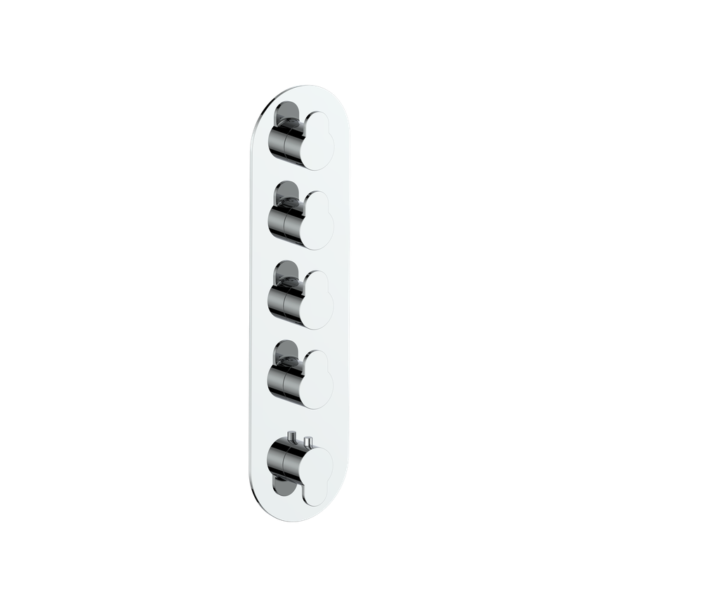 Vogt Lusten Trim for 3/4" High-Flow Thermostatic Valve with 4 Volume Controls in Polished Chrome - TM.LN.450