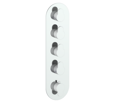 Vogt Lusten Trim for 3/4" High-Flow Thermostatic Valve with 4 Volume Controls in Chrome/Glossy White - TM.LN.450
