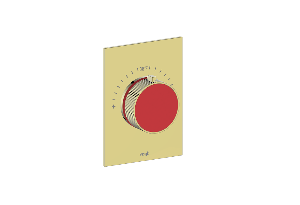 Brushed Gold / Tango Red
