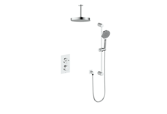 Vogt Mond 2-Way Thermostatic Shower System With Ceiling Arm Trim Only, Polished Chrome