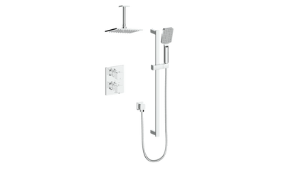 Vogt Niveau Trim for 2-Way Thermostatic Shower System with 6" Ceiling Arm in Polished Chrome - TM.NU.220.216.CC