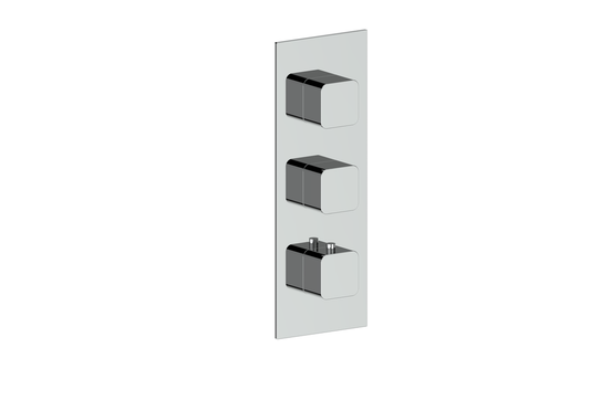 Vogt Niveau Trim for 3/4" High-Flow Thermostatic Valve with 2 Volume Controls in Polished Chrome - TM.NU.250