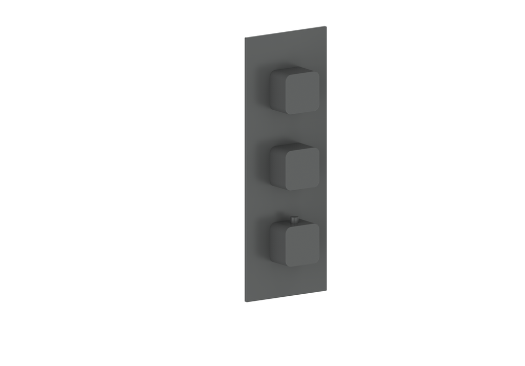 Vogt Niveau Trim for 3/4" High-Flow Thermostatic Valve with 2 Volume Controls in Matte Black - TM.NU.250