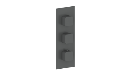 Vogt Niveau Trim for 3/4" High-Flow Thermostatic Valve with 2 Volume Controls in Matte Black - TM.NU.250