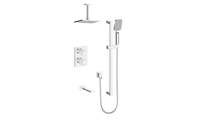 Vogt Niveau Trim for 3-Way Thermostatic Shower System with 6" Ceiling Arm in Polished Chrome - TM.NU.320.316.CC