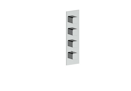 Vogt Niveau Trim for 3/4" High-Flow Thermostatic Valve with 3 Volume Controls in Polished Chrome - TM.NU.350
