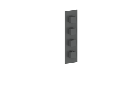 Vogt Niveau Trim for 3/4" High-Flow Thermostatic Valve with 3 Volume Controls in Matte Black - TM.NU.350
