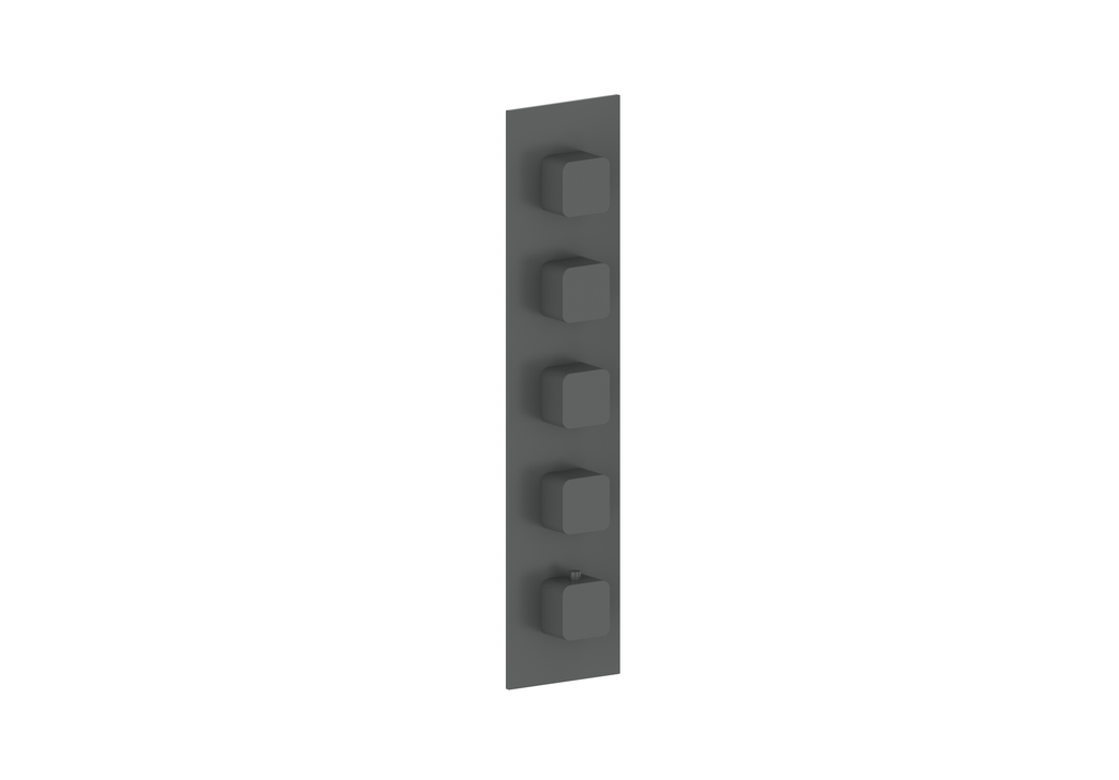 Vogt Niveau Trim for 3/4" High-Flow Thermostatic Valve with 4 Volume Controls in Matte Black - TM.NU.450