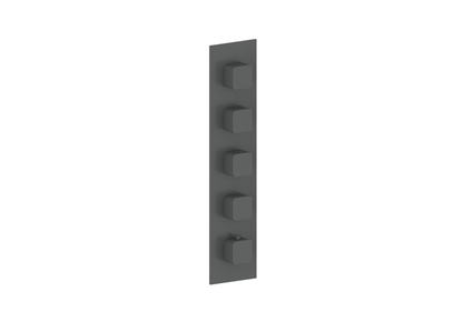 Vogt Niveau Trim for 3/4" High-Flow Thermostatic Valve with 4 Volume Controls in Matte Black - TM.NU.450
