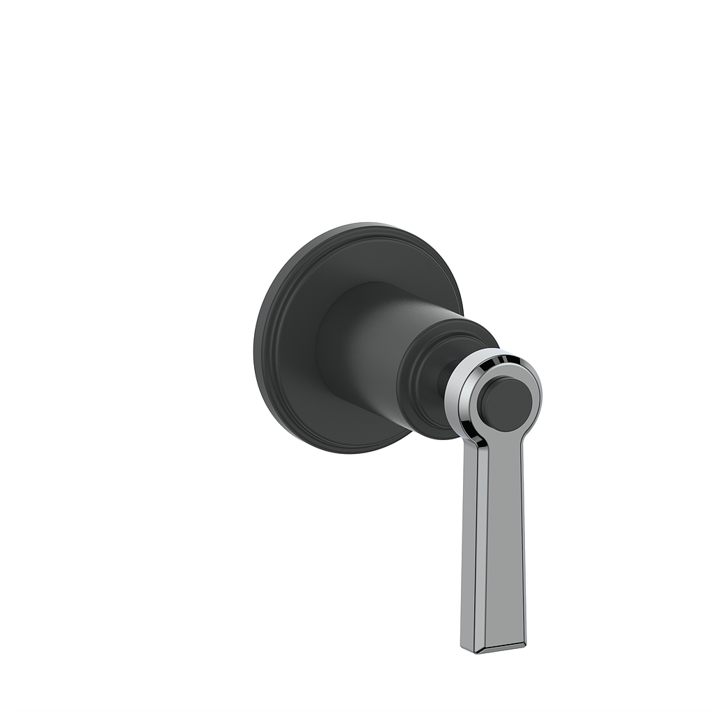 Vogt Zehn Trim for 3/4" Volume Control, Lever Handle - Chrome / Matte Black (TM.Z1.01.CB)