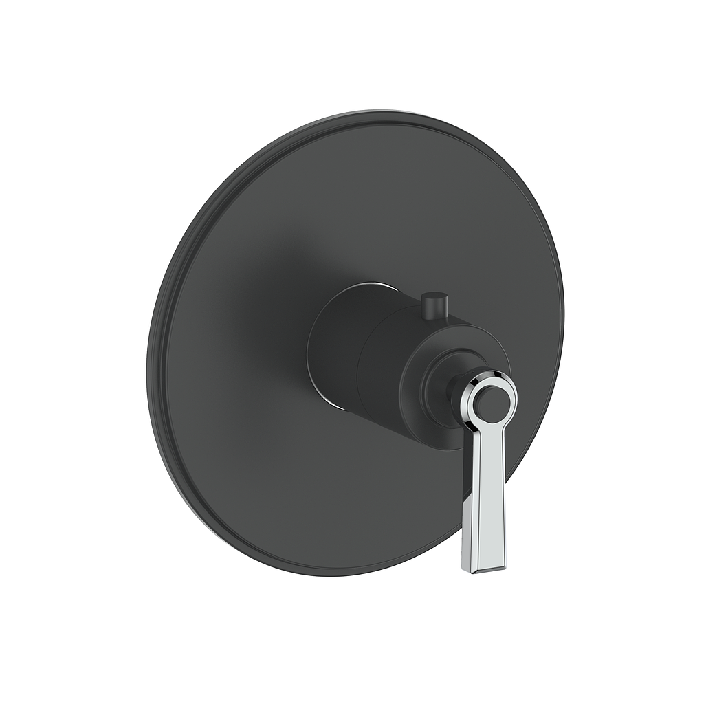 Vogt Zehn Trim for 3/4" Thermostatic Valve, Lever Handle - Chrome / Matte Black (TM.Z1.140.CB)