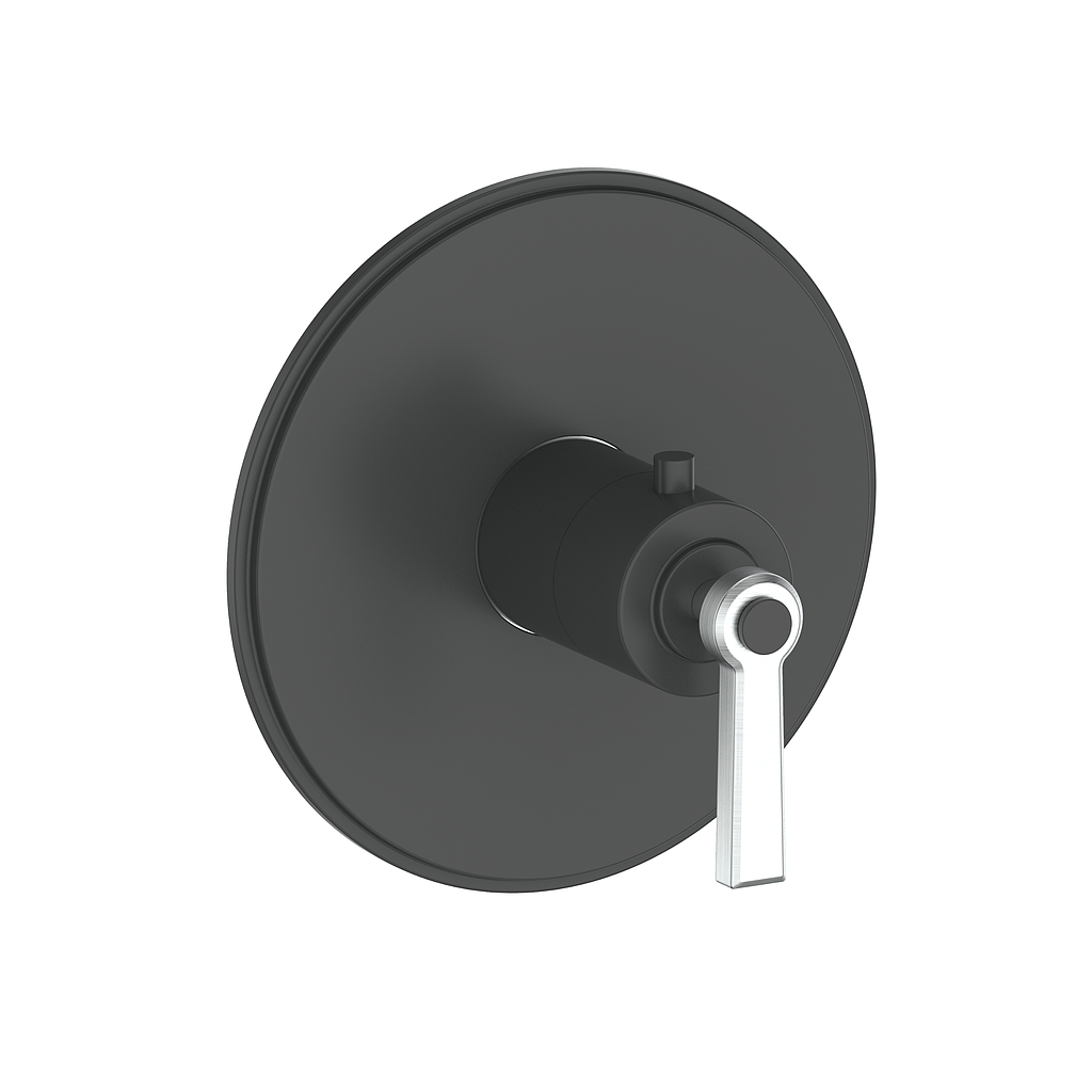Vogt Zehn Trim for 3/4" Thermostatic Valve, Lever Handle - Stainless Steel / Matte Black (TM.Z1.140.SB)