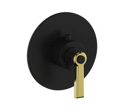 Vogt Zehn Trim for 3/4" High-Flow Thermostatic Valve, Lever Handle - Brushed Gold / Matte Black (TM.Z1.150.BGB)