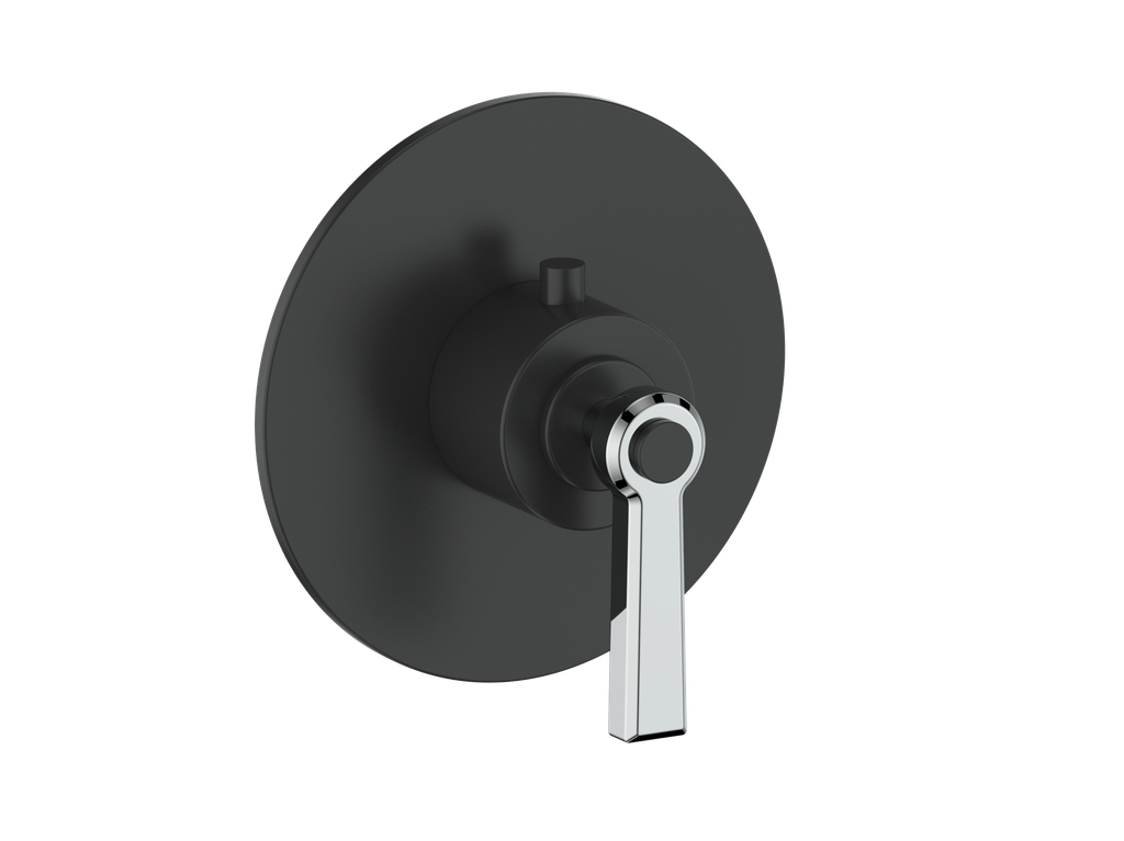Vogt Zehn Trim for 3/4" High-Flow Thermostatic Valve, Lever Handle - Chrome / Matte Black (TM.Z1.150.CB)