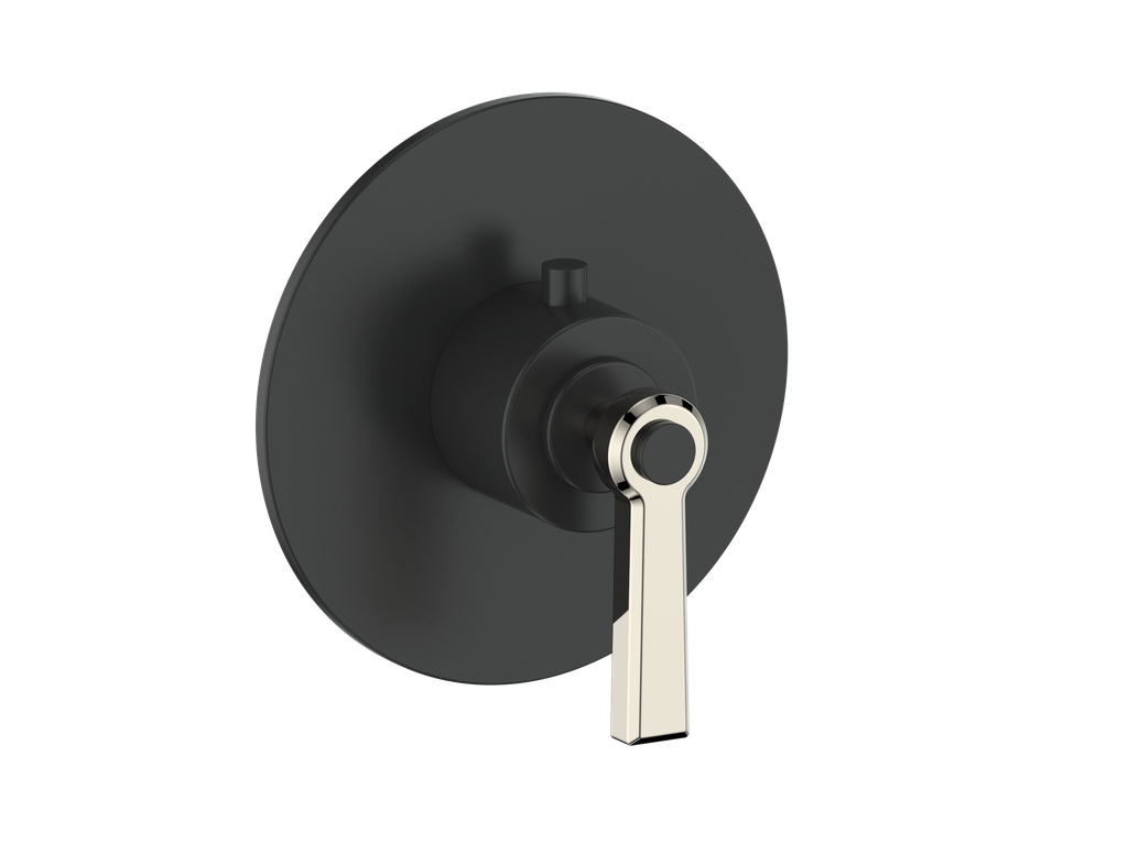 Vogt Zehn Trim for 3/4" High-Flow Thermostatic Valve, Lever Handle - Polished Nickel / Matte Black (TM.Z1.150.PB)