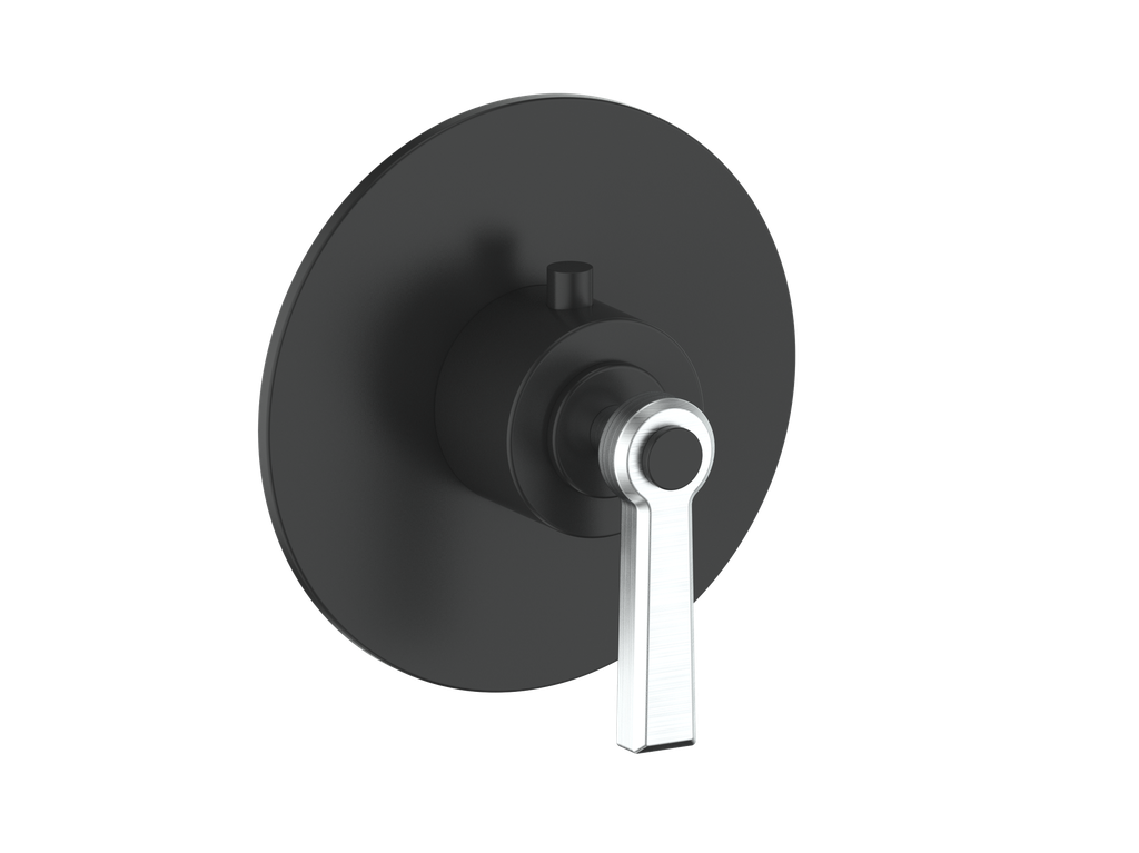 Vogt Zehn Trim for 3/4" High-Flow Thermostatic Valve, Lever Handle - Stainless Steel / Matte Black (TM.Z1.150.SB)