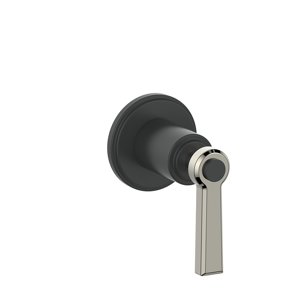 Vogt Zehn Trim for 3/4" 2-Way Diverter, Lever Handle - Polished Nickel / Matte Black (TM.Z1.20.PB)