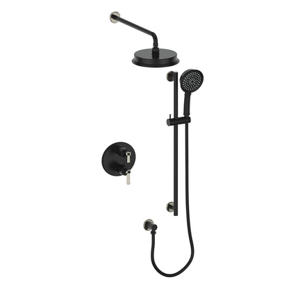 Vogt Zehn 2-Way Thermostatic Shower System Trim in Polished Nickel & Matte Black – TM.Z1.220.210.PB