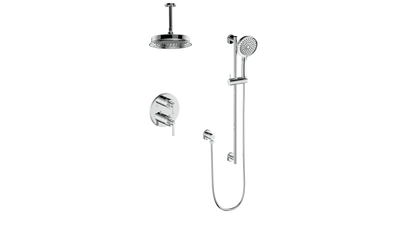 Vogt Zehn 2-Way Thermostatic Shower System Trim with 6" Ceiling Arm in Polished Chrome – TM.Z1.220.216.CC
