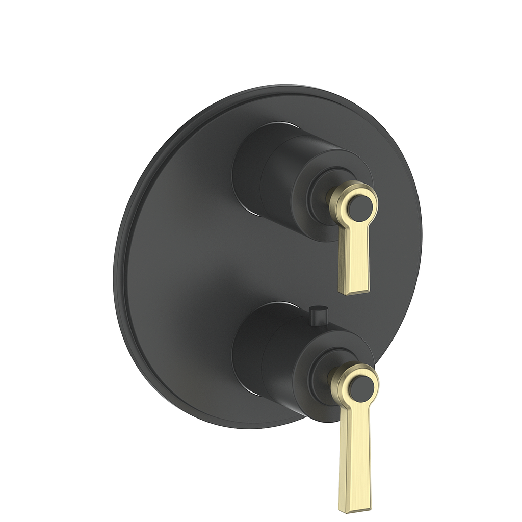 Vogt Zehn Trim for 2-Way Thermostatic Valve, Lever Handle - Brushed Gold / Matte Black (TM.Z1.220.BGB)