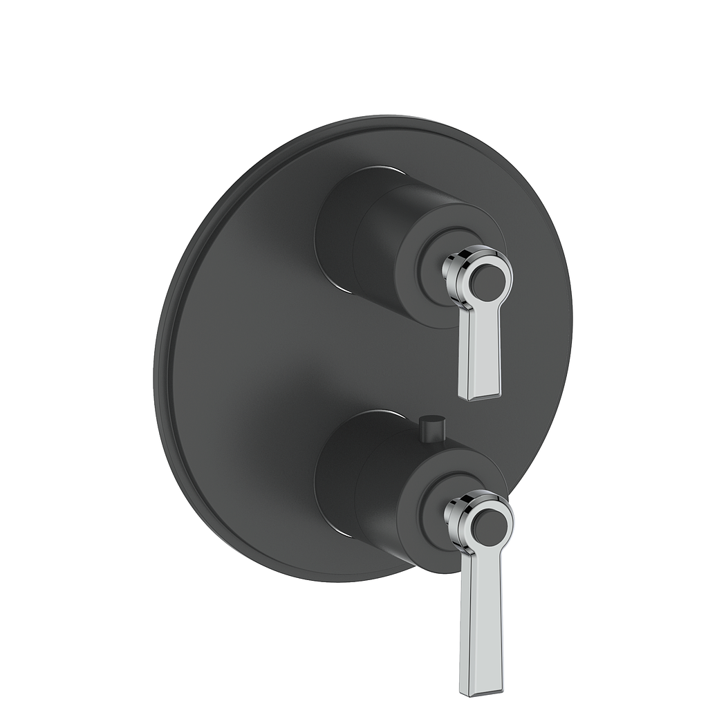 Vogt Zehn Trim for 2-Way Thermostatic Valve, Lever Handle - Chrome / Matte Black (TM.Z1.220.CB)