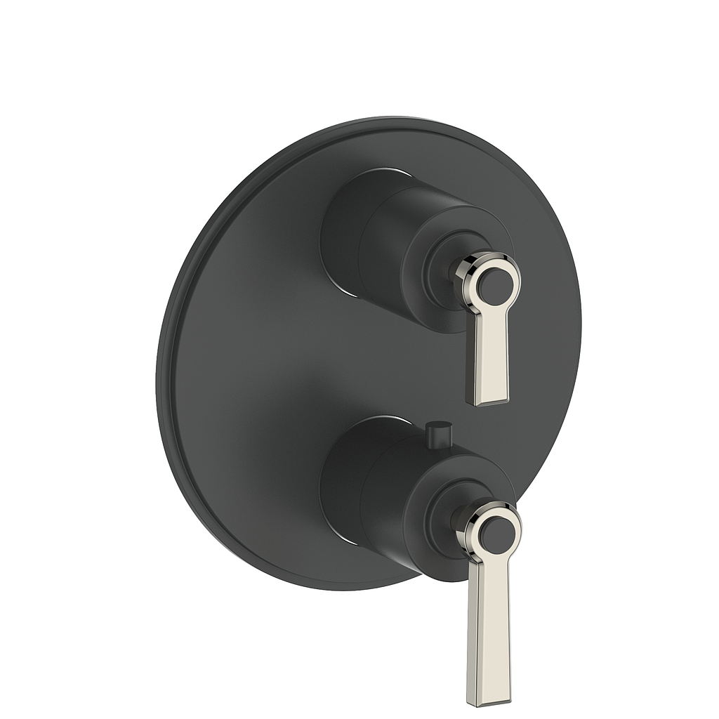 Vogt Zehn Trim for 2-Way Thermostatic Valve, Lever Handle - Polished Nickel / Matte Black (TM.Z1.220.PB)