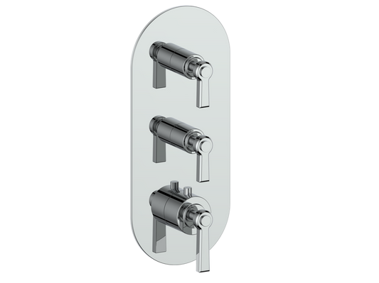 Vogt Zehn Trim for 3/4" High-Flow Thermostatic Valve with 2 Stops, Lever Handle - Polished Chrome (TM.Z1.250.CC)