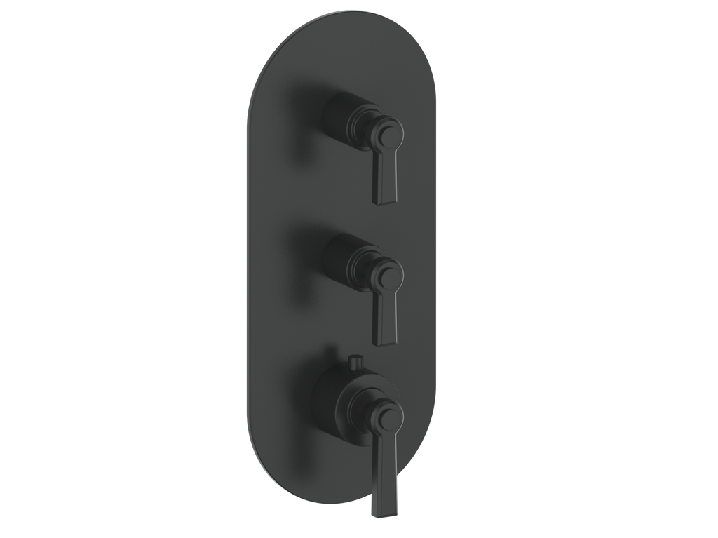 Vogt Zehn Trim for 3/4" High-Flow Thermostatic Valve with 2 Stops, Lever Handle - Matte Black (TM.Z1.250.MB)
