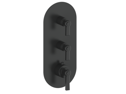 Vogt Zehn Trim for 3/4" High-Flow Thermostatic Valve with 2 Stops, Lever Handle - Matte Black (TM.Z1.250.MB)