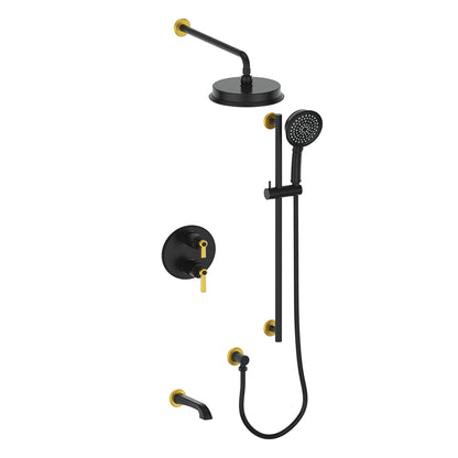 Vogt Zehn Trim for 3-Way Thermostatic Shower System, Lever Handle - Brushed Gold / Matte Black (TM.Z1.320.310.BGB)