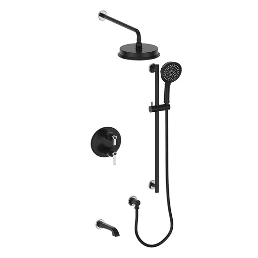 Vogt Zehn Trim for 3-Way Thermostatic Shower System, Lever Handle - Chrome / Matte Black (TM.Z1.320.310.CB)