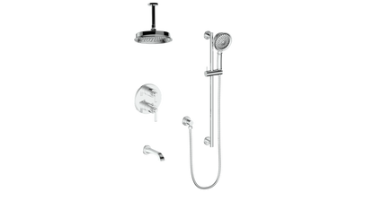 Vogt Zehn Trim for 3-Way Thermostatic Shower System with 6" Ceiling Arm, Lever Handle - Polished Chrome (TM.Z1.320.316.CC)