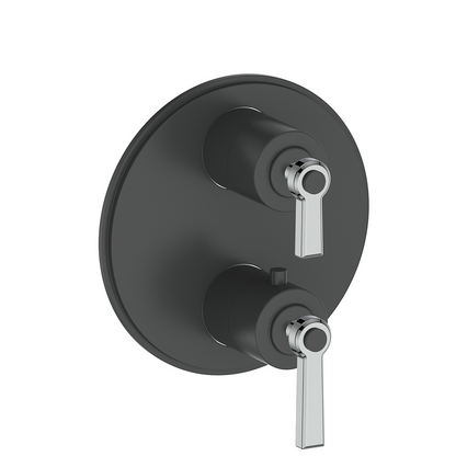 Vogt Zehn Trim for 3-Way Thermostatic Valve, Lever Handle - Chrome / Matte Black (TM.Z1.320.CB)