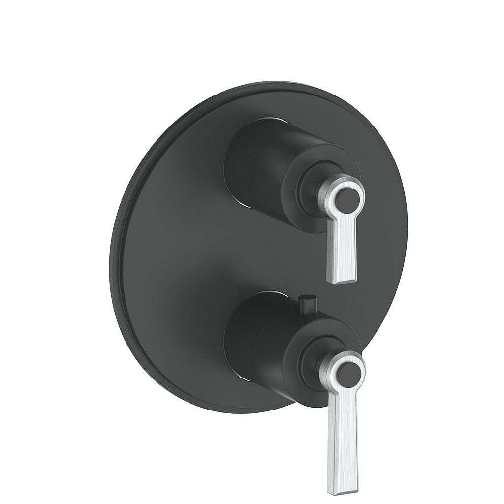 Vogt Zehn Trim for 3-Way Thermostatic Valve, Lever Handle - Stainless Steel / Matte Black (TM.Z1.320.SB)