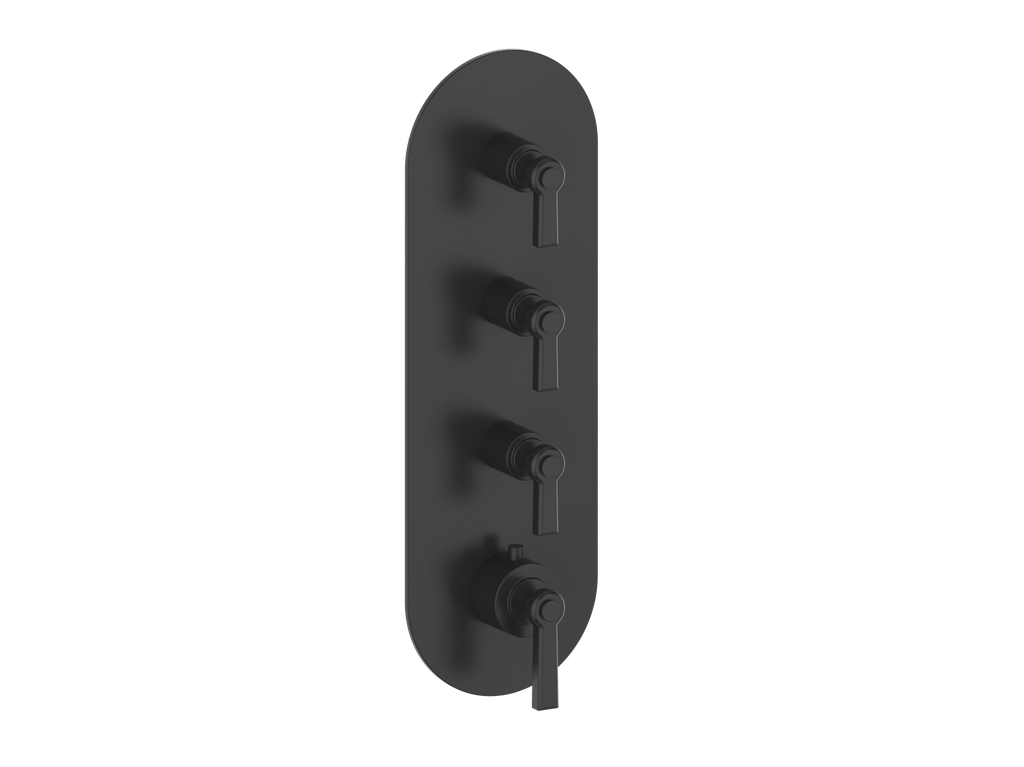 Vogt Zehn Trim for 3/4" High-Flow Thermostatic Valve with 3 Stops, Lever Handle - Matte Black (TM.Z1.350.MB)