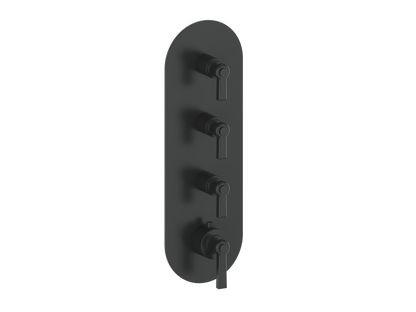 Vogt Zehn Trim for 3/4" High-Flow Thermostatic Valve with 3 Stops, Lever Handle - Matte Black (TM.Z1.350.MB)