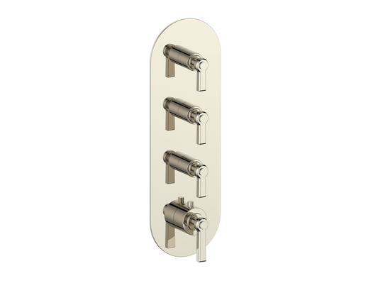 Vogt Zehn Trim for 3/4" High-Flow Thermostatic Valve with 3 Stops, Lever Handle - Polished Nickel (TM.Z1.350.PN)