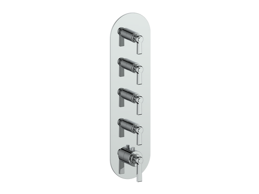 Vogt Zehn Trim for 3/4" High-Flow Thermostatic Valve with 4 Stops, Lever Handle - Polished Chrome (TM.Z1.450.CC)