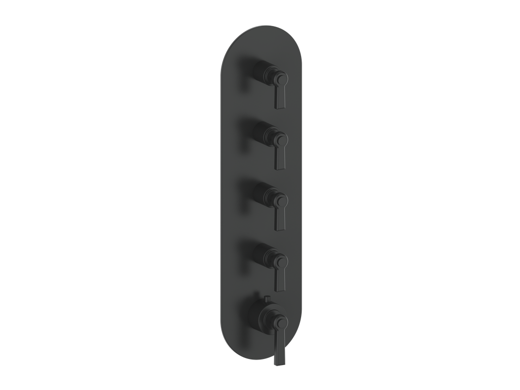 Vogt Zehn Trim for 3/4" High-Flow Thermostatic Valve with 4 Stops, Lever Handle - Matte Black (TM.Z1.450.MB)