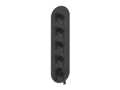 Vogt Zehn Trim for 3/4" High-Flow Thermostatic Valve with 4 Stops, Lever Handle - Matte Black (TM.Z1.450.MB)