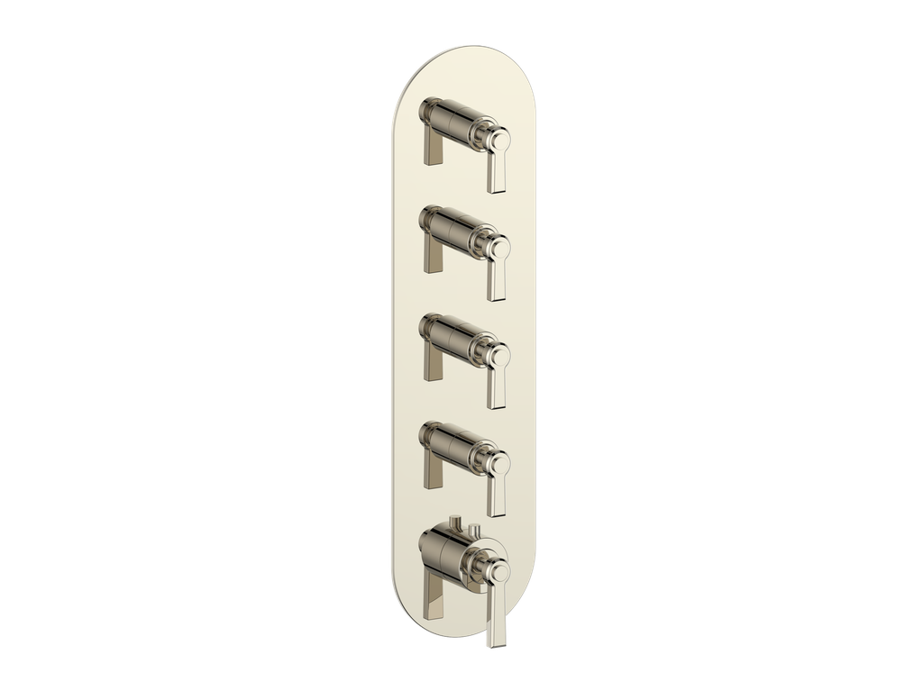 Vogt Zehn Trim for 3/4" High-Flow Thermostatic Valve with 4 Stops, Lever Handle - Polished Nickel (TM.Z1.450.PN)