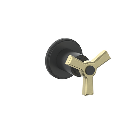 Vogt Zehn Trim for 3/4" Volume Control, 3-Spoke Handle - Brushed Gold / Matte Black (TM.Z3.01.BGB)