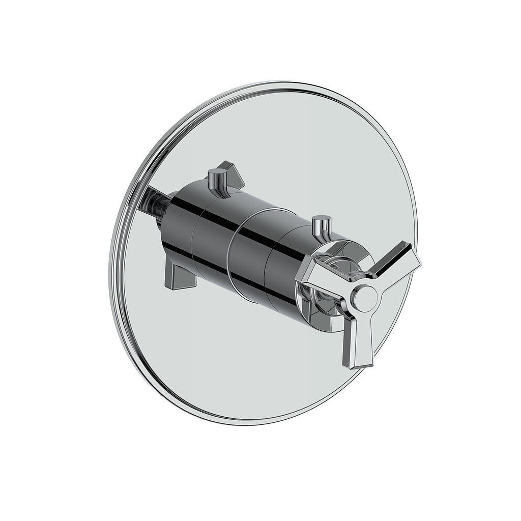 Vogt Zehn Trim for 3/4" Thermostatic Valve, 3-Spoke Handle - Polished Chrome (TM.Z3.140.CC)