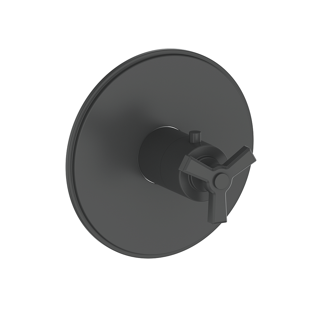 Vogt Zehn Trim for 3/4" Thermostatic Valve, 3-Spoke Handle - Matte Black (TM.Z3.140.MB)