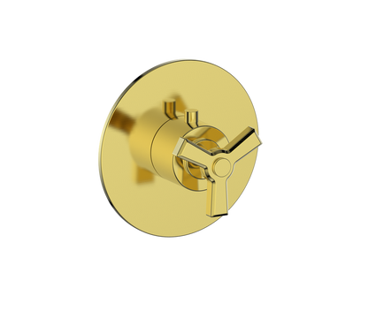 Vogt Zehn Trim for 3/4" High-Flow Thermostatic Valve, 3-Spoke Handle - Brushed Gold (TM.Z3.150.BG)