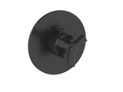Vogt Zehn Trim for 3/4" High-Flow Thermostatic Valve, 3-Spoke Handle - Matte Black (TM.Z3.150.MB)