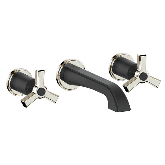 Vogt Zehn Wall Mount Lavatory Faucet Trim in Polished Nickel & Matte Black – TM.Z3.1500.PB